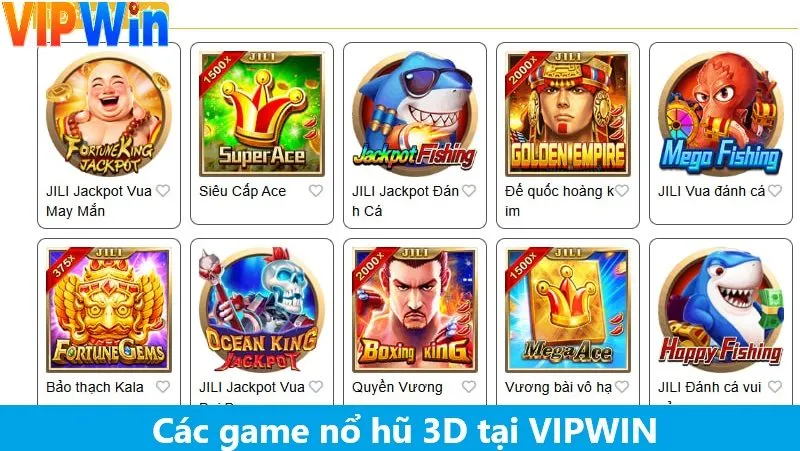 Các game nổ hũ 3D nhà cái