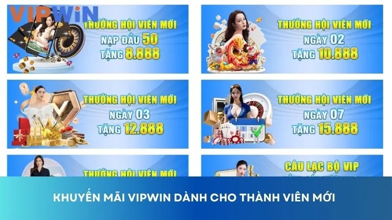 Khuyến mãi VIPWIN cho thành viên nạp lần đầu lên đến 8.888K